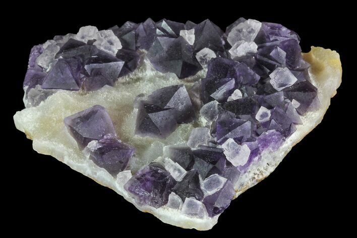 Purple Fluorite On Calcite - Jingbian Mine, China #84768